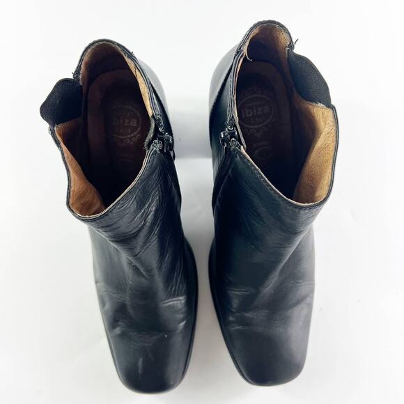 Jeffrey Campbell Black Leather Square Toe Ankle Boots Booties 8.5 - Picture 8 of 13